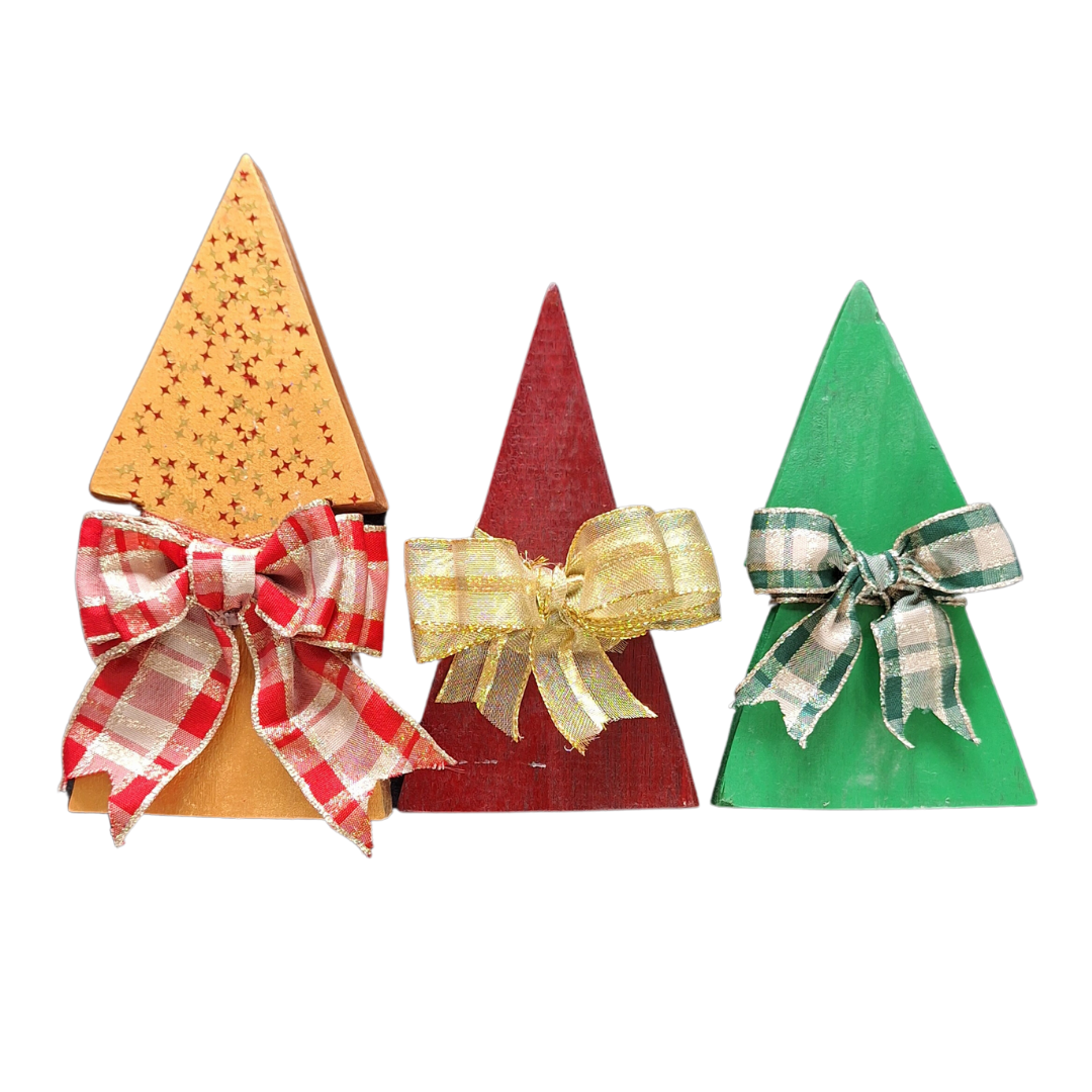 Set of 3 Wooden Christmas Tree